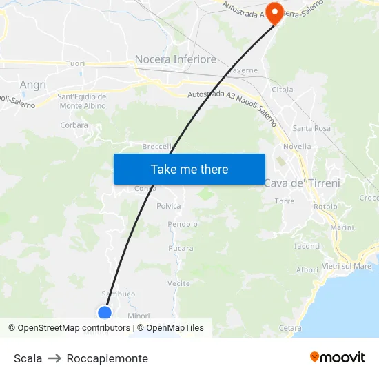 Scala to Roccapiemonte map