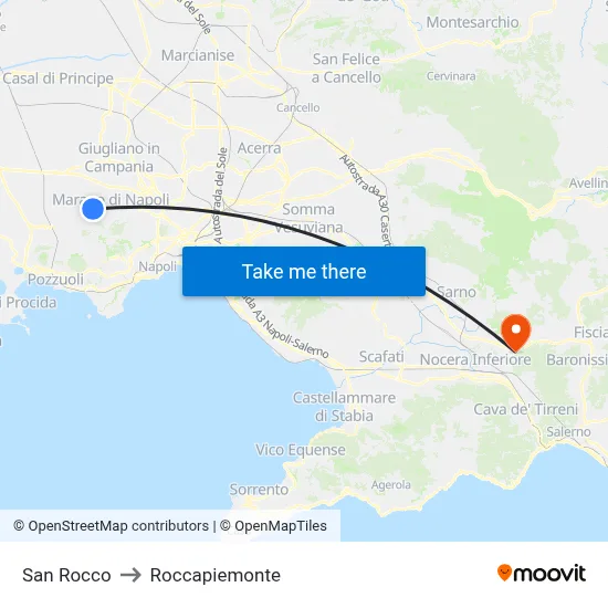 San Rocco to Roccapiemonte map