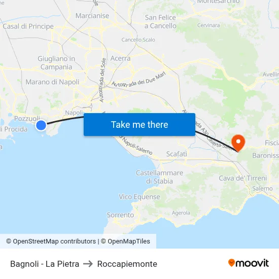 Bagnoli - La Pietra to Roccapiemonte map