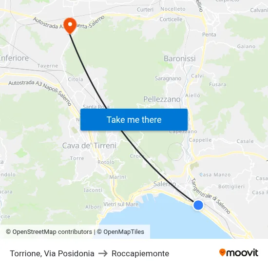 Torrione, Posidonia Street to Roccapiemonte map