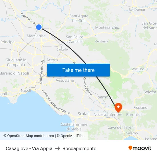 Casagiove - Appia Road to Roccapiemonte map