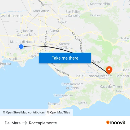 Of the Sea to Roccapiemonte map