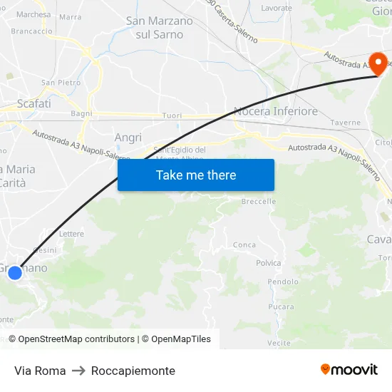 Via Roma to Roccapiemonte map