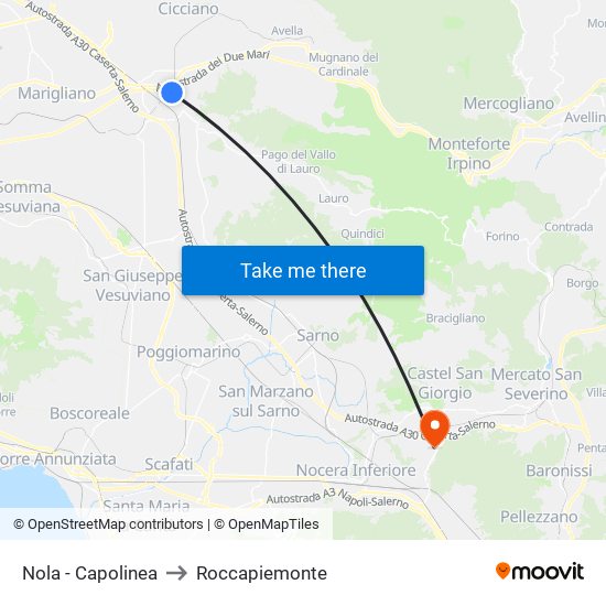 Nola - Capolinea to Roccapiemonte map