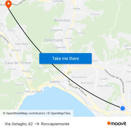 Ostaglio Street 62 to Roccapiemonte map