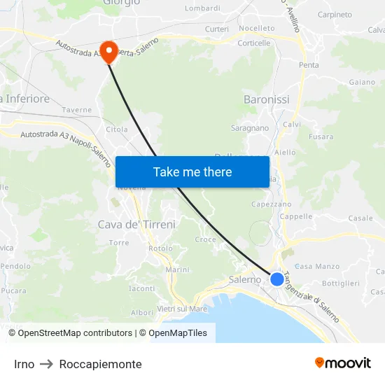 Irno to Roccapiemonte map