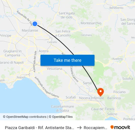 Garibaldi Square - Opposite Railway Station to Roccapiemonte map