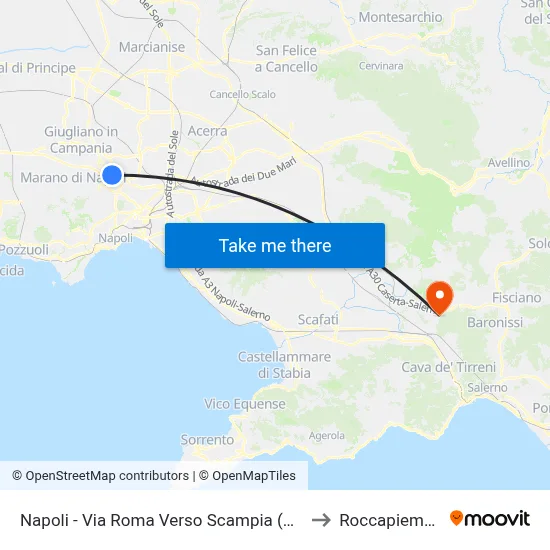 Napoli - Via Roma Verso Scampia (Carcere) to Roccapiemonte map