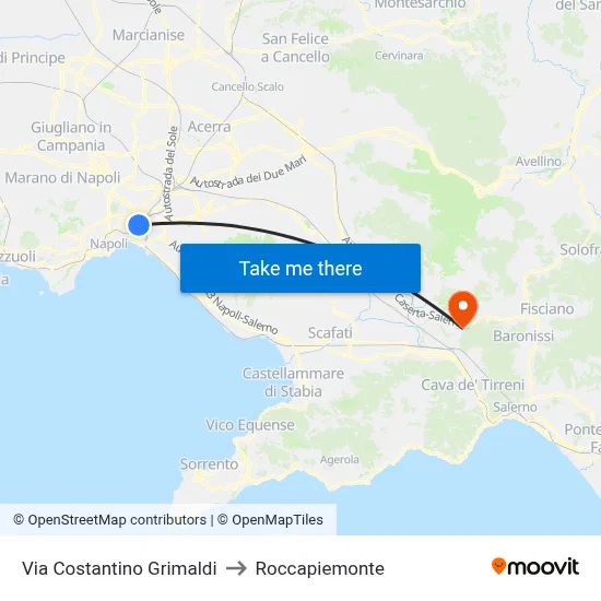 Costantino Grimaldi Street to Roccapiemonte map