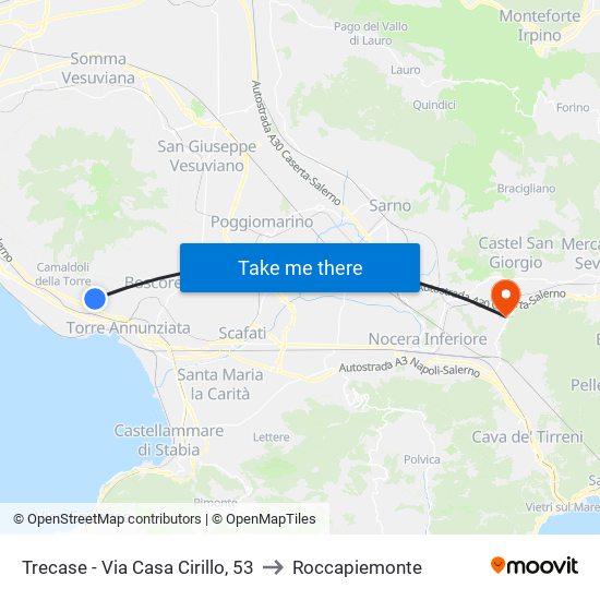 Trecase - Via Casa Cirillo, 53 to Roccapiemonte map