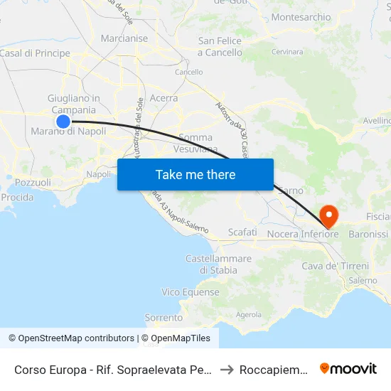 Europa Avenue - Near Pedestrian Overpass to Roccapiemonte map