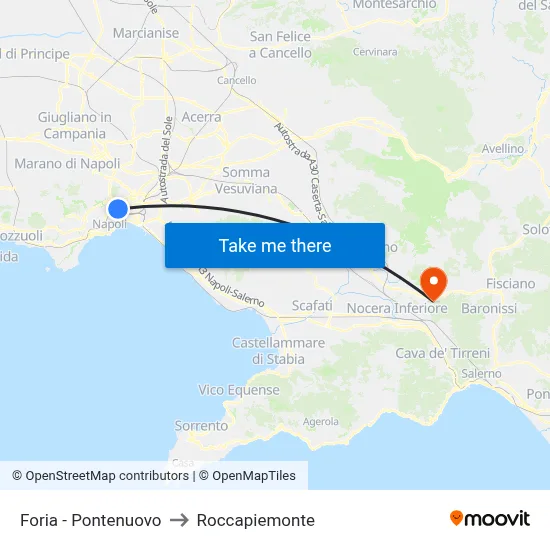 Foria - New Bridge to Roccapiemonte map