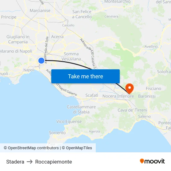Stadera to Roccapiemonte map