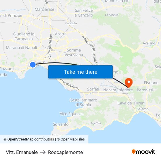 Vitt. Emanuele to Roccapiemonte map