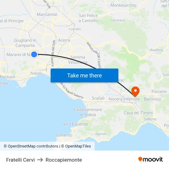 Cervi Brothers to Roccapiemonte map