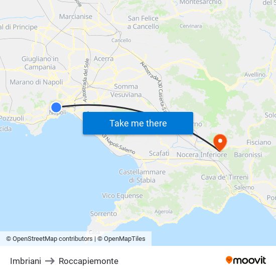 Imbriani to Roccapiemonte map