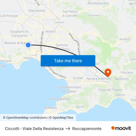 Ciccotti - Resistance Avenue to Roccapiemonte map