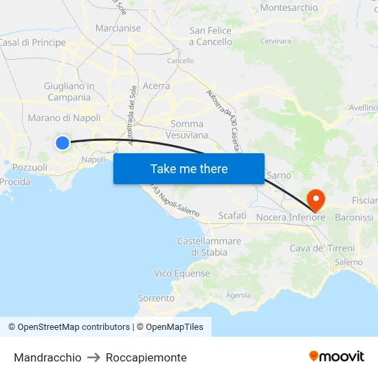 Mandracchio to Roccapiemonte map