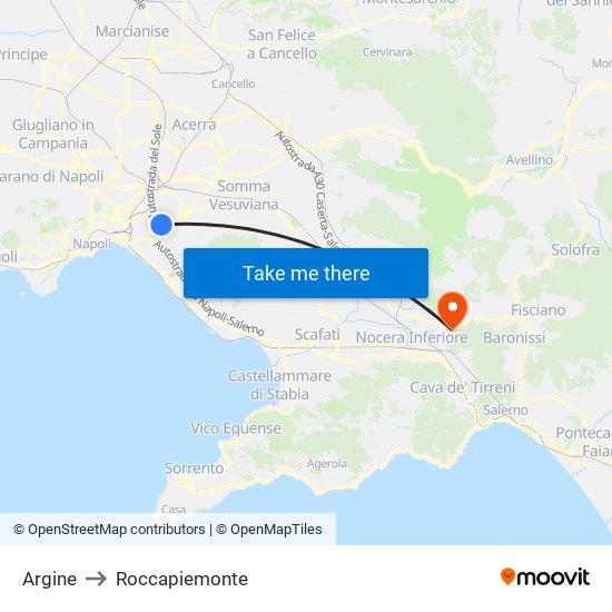 Argine to Roccapiemonte map