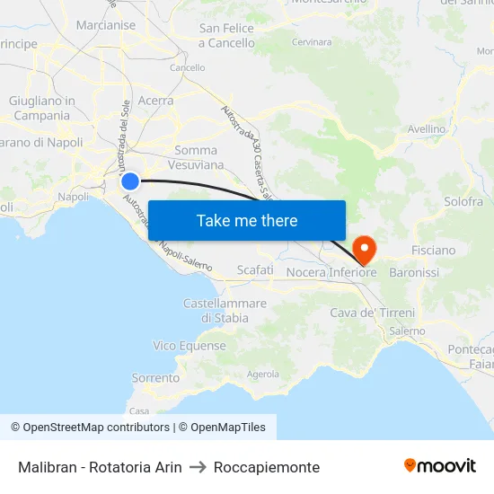 Malibran - Arin Roundabout to Roccapiemonte map
