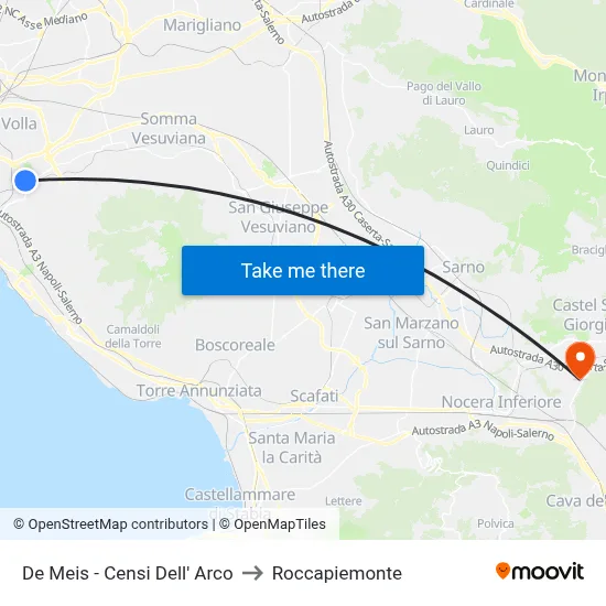 De Meis - Censi Dell' Arco to Roccapiemonte map