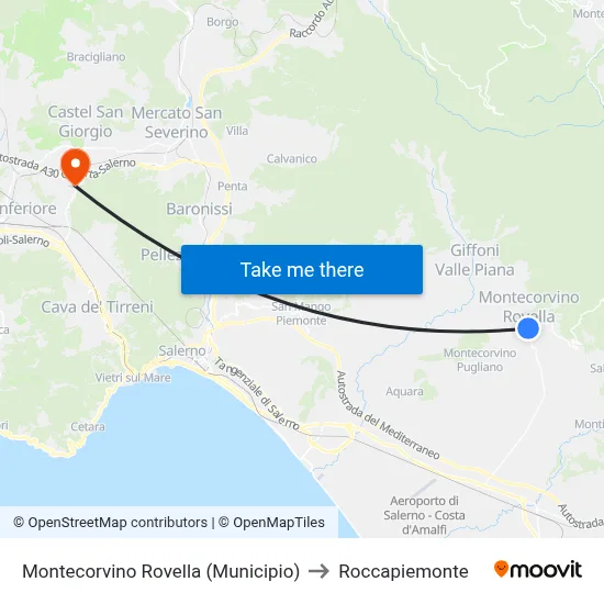 Montecorvino Rovella (Municipio) to Roccapiemonte map