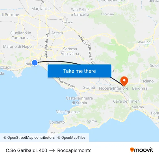 Garibaldi Course, 400 to Roccapiemonte map