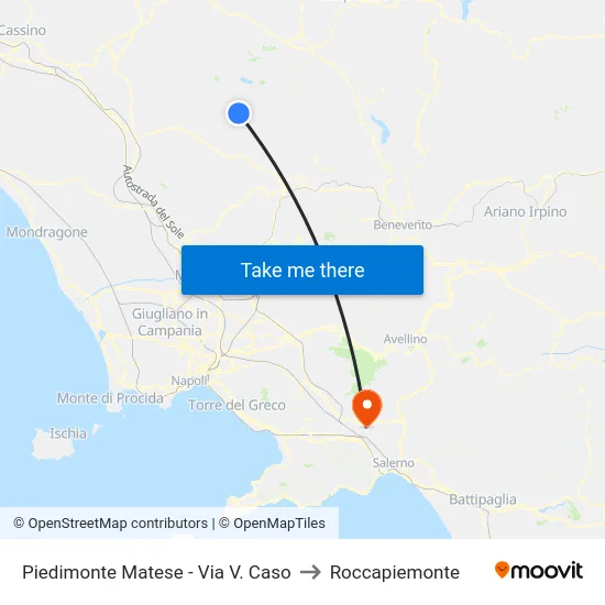 Piedimonte Matese - Via V. Caso to Roccapiemonte map