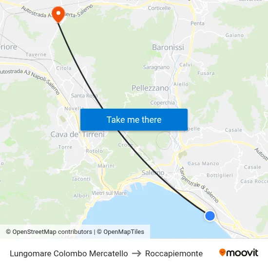 Colombo Seafront Mercatello to Roccapiemonte map