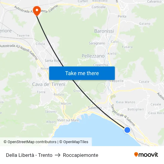 Liberty Street - Trento to Roccapiemonte map