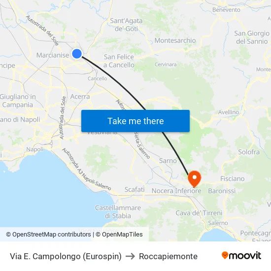 Via E. Campolongo (Eurospin) to Roccapiemonte map