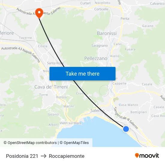 Posidonia 221 to Roccapiemonte map