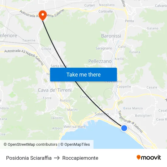 Posidonia Sciaraffia to Roccapiemonte map