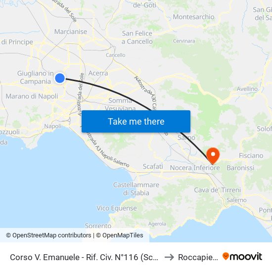 Corso V. Emanuele - Rif. Civ. N°116 (Scuola Media Capasso to Roccapiemonte map