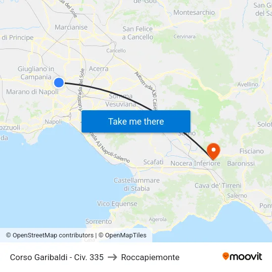 Corso Garibaldi - Civ. 335 to Roccapiemonte map