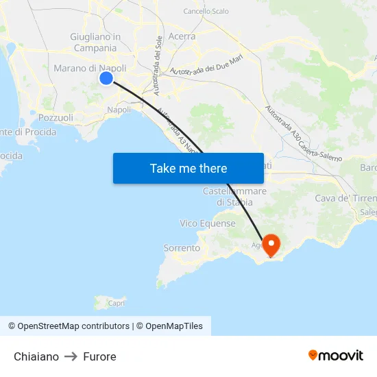 Chiaiano to Furore map