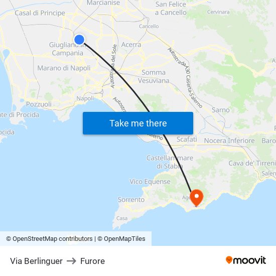 Via Berlinguer to Furore map