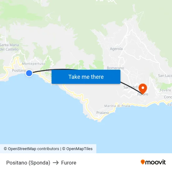 Positano (Bank) to Furore map