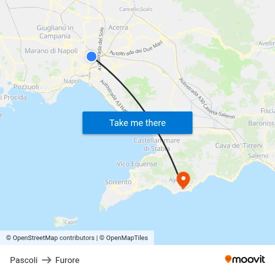 Pascoli to Furore map