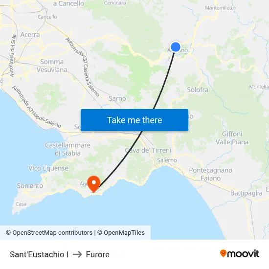 Sant'Eustachio I to Furore map