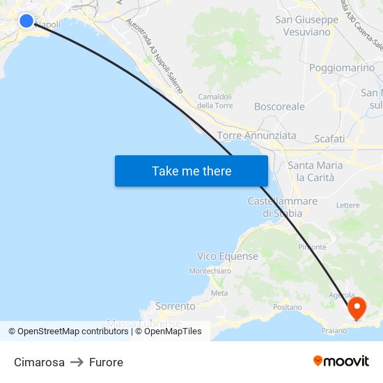 Cimarosa to Furore map