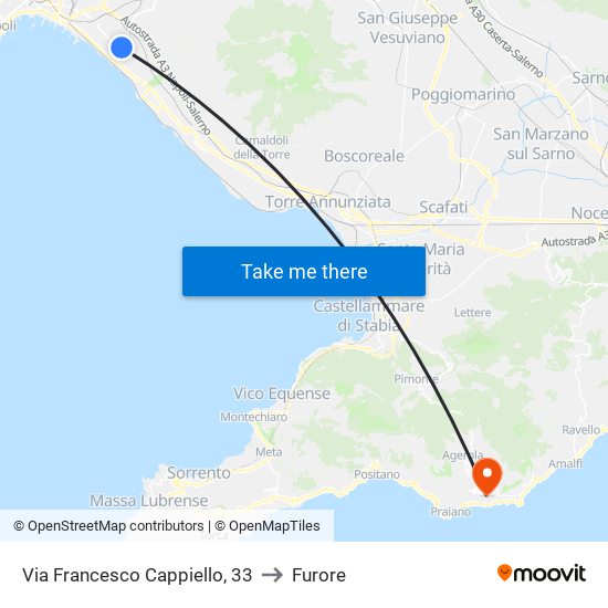 Via Francesco Cappiello, 33 to Furore map