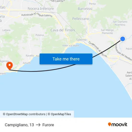 Campigliano, 13 to Furore map