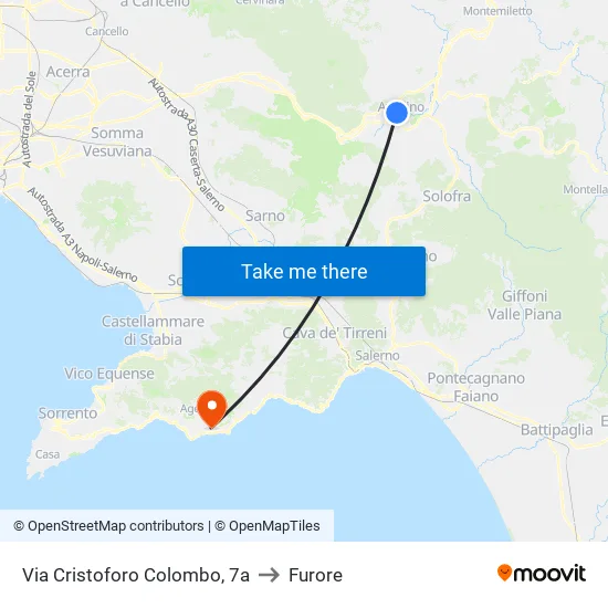 Via Cristoforo Colombo, 7a to Furore map