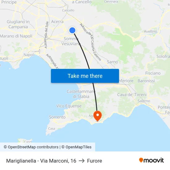 Mariglianella - Marconi Street, 16 to Furore map