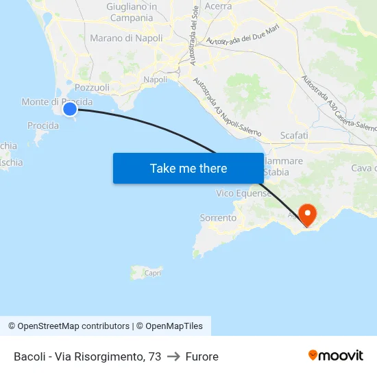 Bacoli - Via Risorgimento, 73 to Furore map