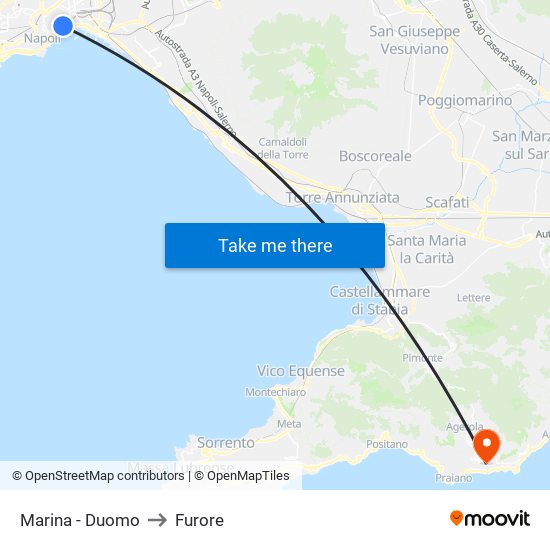 Marina - Duomo to Furore map