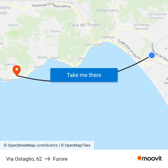 Ostaglio Street 62 to Furore map