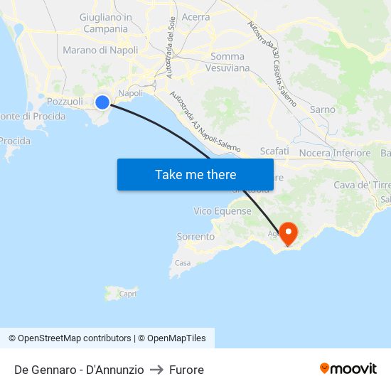De Gennaro - D'Annunzio to Furore map