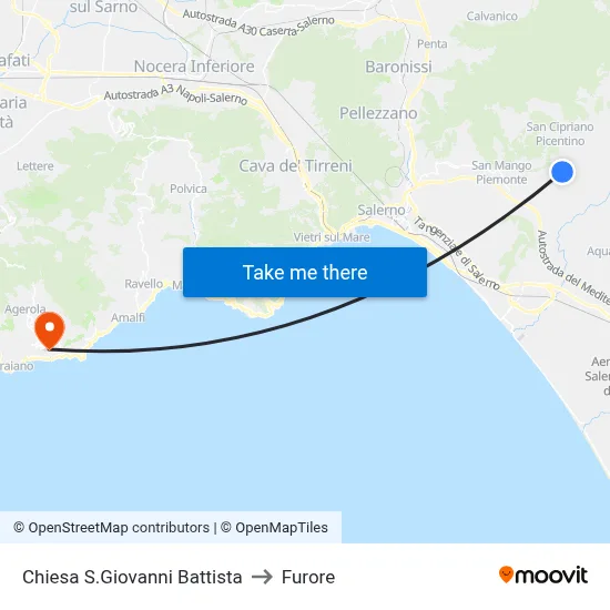 St. John The Baptist Church to Furore map